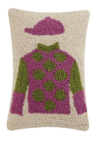 Pink & Green Silks Hook Pillow