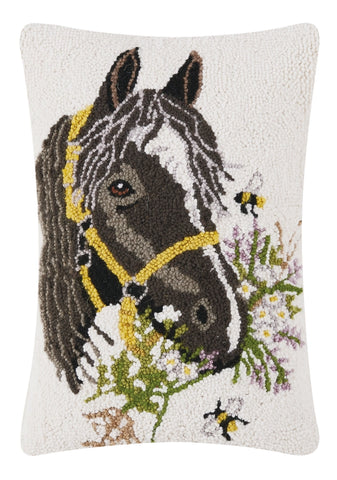 Yellow Bridle Hooked Pillow