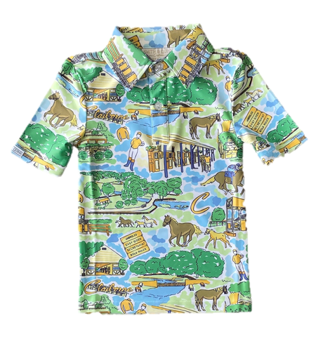 Claiborne Farm Print Youth Polo