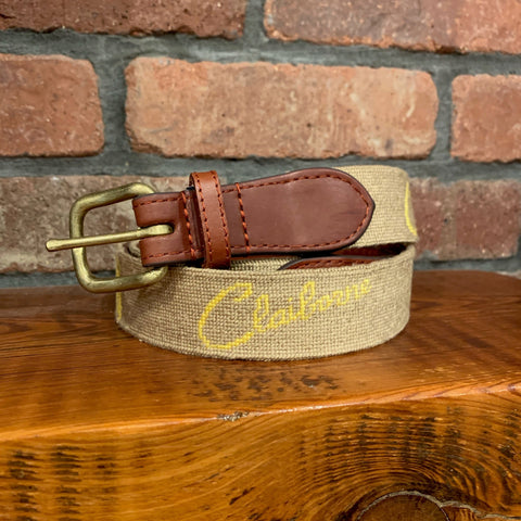 Claiborne Farm Needlepoint and Leather Belt