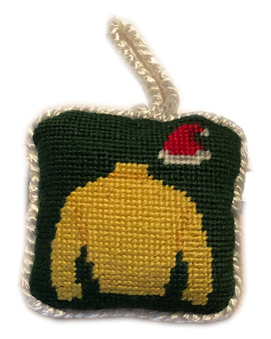 Claiborne Silks Needlepoint Santa Hat Ornament