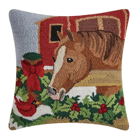 Holiday Horse Hook Pillow