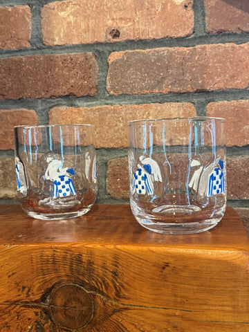 Secretariat Jockey Silks Icon Rocks Glass Set