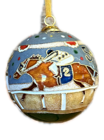 Claiborne Farm- Secretariat 1973 Finish Line Ornament by Kitty Keller Designs