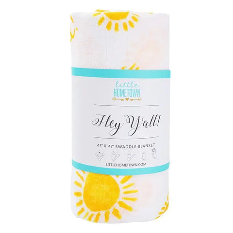 Hey Y'all Muslin Swaddle Receiving Blanket
