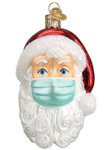 Old World Christmas Ornament- Santa with Face Mask