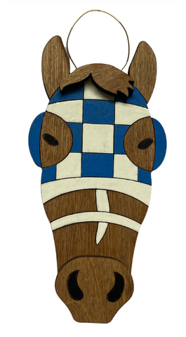 Wooden Secretariat Horse Head Ornament